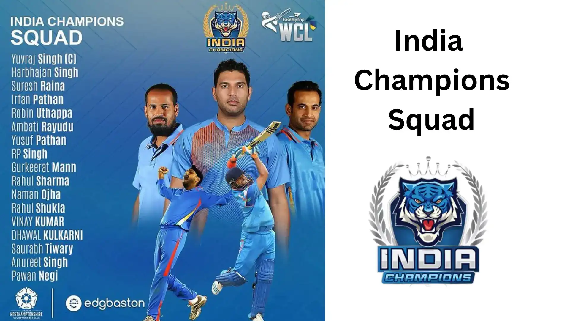 India Champions Squad Banner